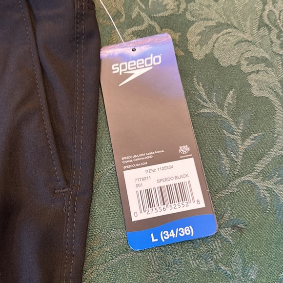 Speedo Swim Shorts Trunks Men's Sz largeTech Volley Comfort Liner Black/Grey NWT - Picture 5 of 9